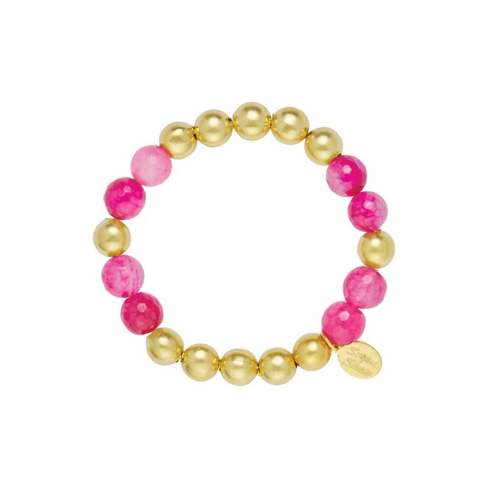 NEW SUSAN SHAW mini margaret agate bracelet in pink